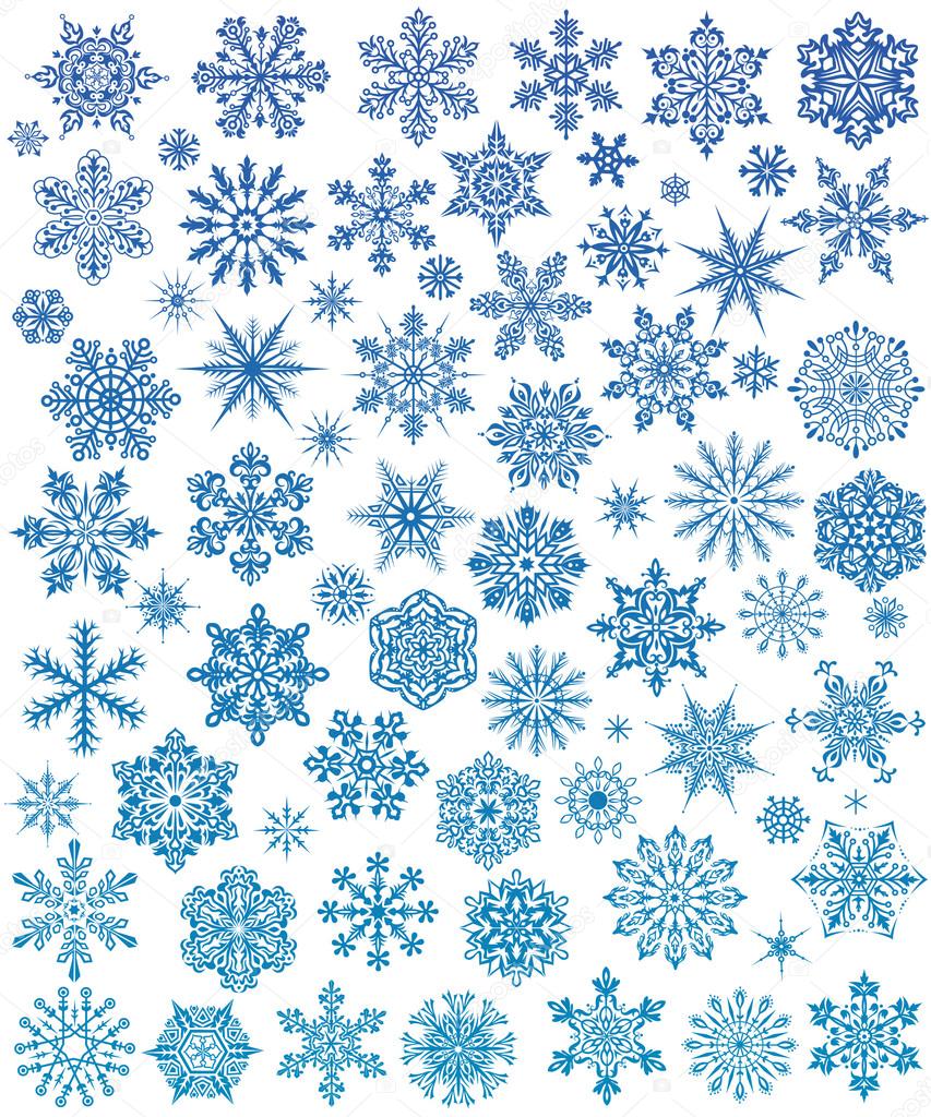 Set of 72 snowflakes