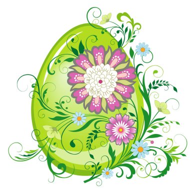 Paskalya kartı yumurta ve süs eşyaları