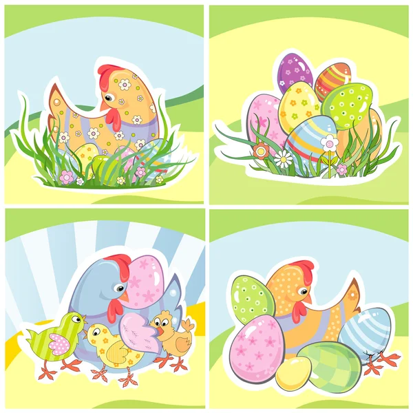 Set of Easter backgrounds — Stock Vector
