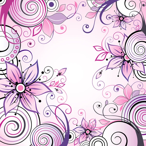 Fondo floral con caracoles — Vector de stock