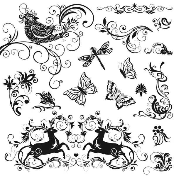 vektör tasarımı için kaligrafi öğeleri kümesi