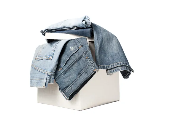 Scatola di jeans — Foto Stock