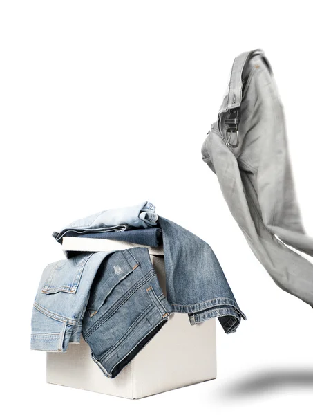 Scatola di jeans — Foto Stock