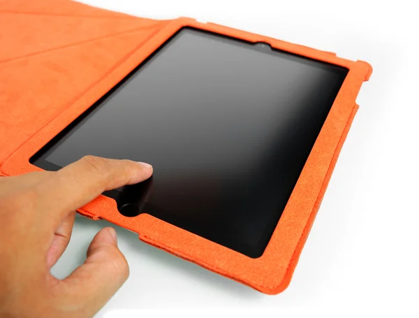 Touching tablet — Stock Photo, Image