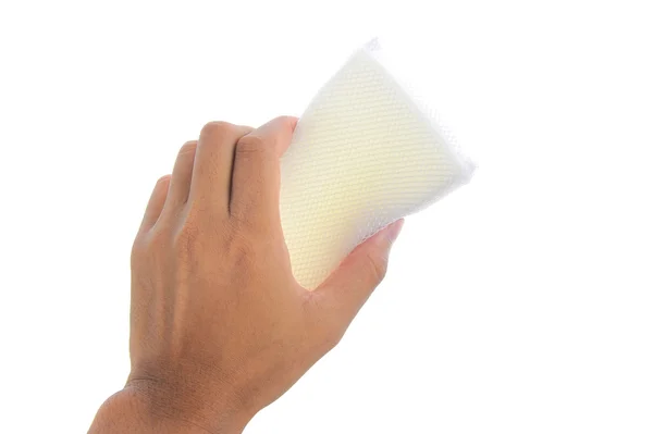 Sponge in hand — Stock Photo, Image