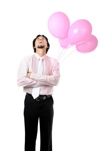 Geschäftsmann mit Luftballon — Stockfoto