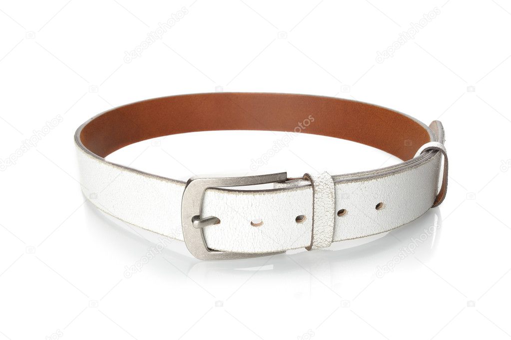 white leather belt 