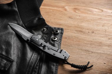 Paslanmaz çelik çakı blackwash ile bitirmek bıçak ve kolu