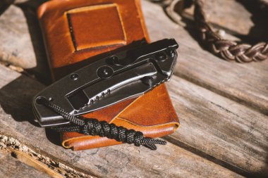 Paslanmaz çelik çakı blackwash ile bitirmek bıçak ve kolu