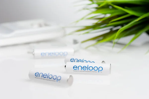 Bangkok Thailand October 2017 Eneloop Aaa Rechargeable Batteries Eneloop Developed — Fotografia de Stock