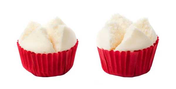 Thai Steamed Cupcakes Isolated White Background Thai Steamed Cupcakes Cotton — Stock Photo, Image