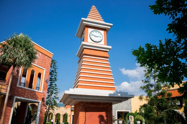 Prachinburi Thailand October 2017 Clock Tower Verona Tub Lan Shopping — Stock Photo, Image