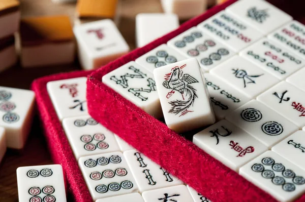 Equipments Mahjong Game Mahjong Ancient Asian Board Game — Stockfoto
