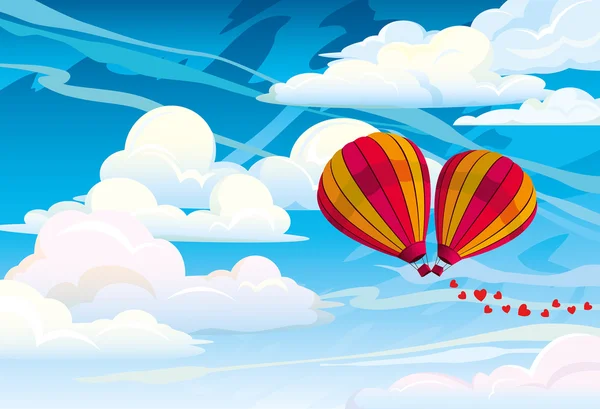 Пара червоних повітряних кульок — стоковий вектор