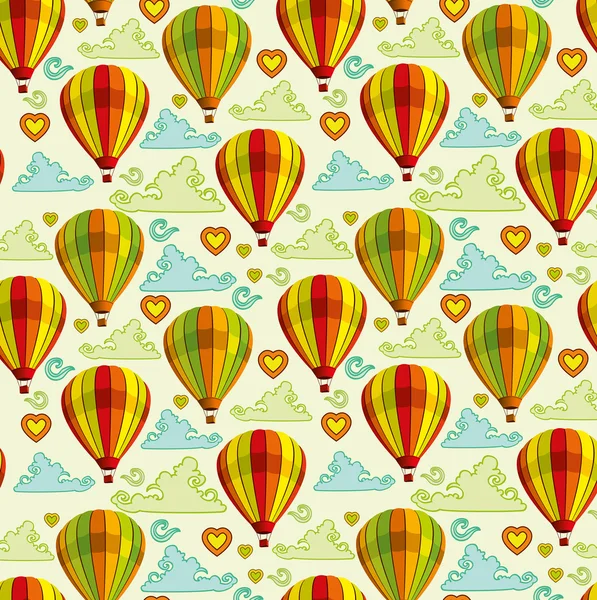 Φόντο με αερόστατα και σύννεφα — Διανυσματικό Αρχείο