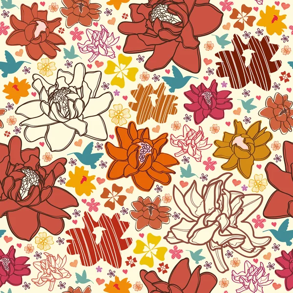 Fond d'écran rouge fleur — Image vectorielle