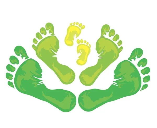 Symbol of family - foot print — Stock Vector