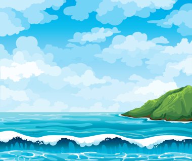 deniz manzarası ile ihlalinden ve ada