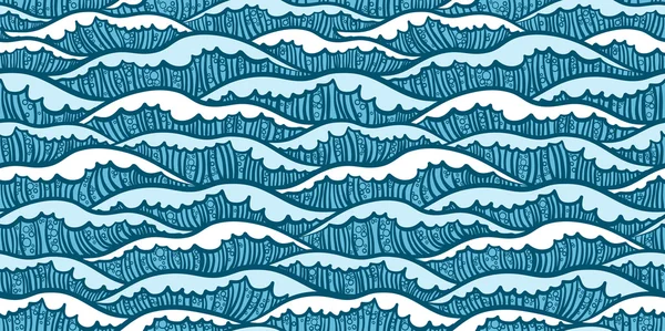 Seamless sea pattern with waves — Stock Vector