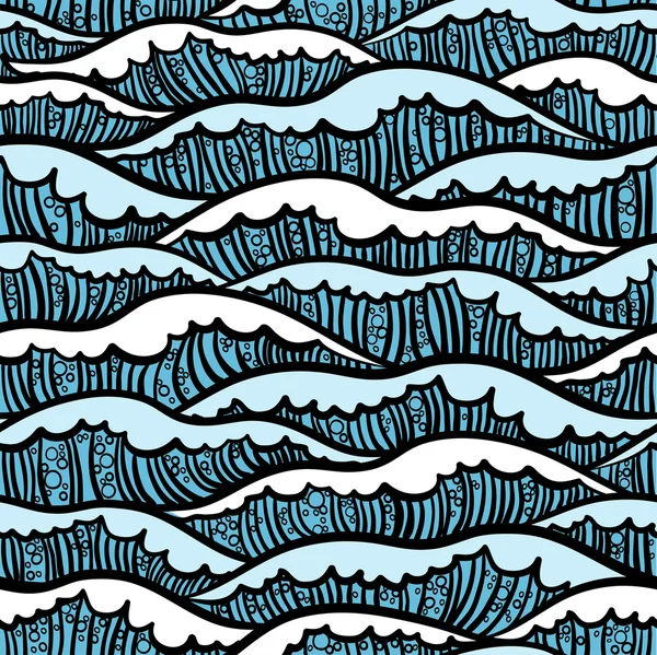 Seamless sea pattern with waves — Stock Vector