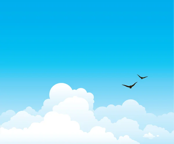 Grupo de nubes blancas en un cielo azul . — Vector de stock