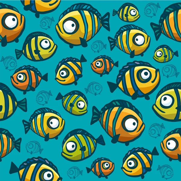 Fish wallpaper - seamless pattern — Stock Vector