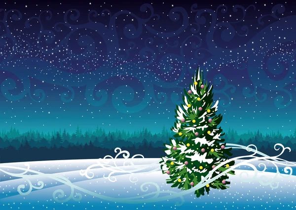 冬の風景や雪の fir. — ストックベクタ
