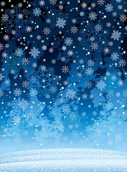 冬季景观和降雪. — 图库矢量图片