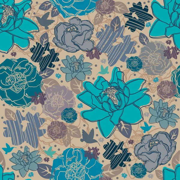 Naadloos patroon met bloemen — Stockvector