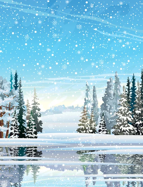 Paysage hivernal. — Image vectorielle
