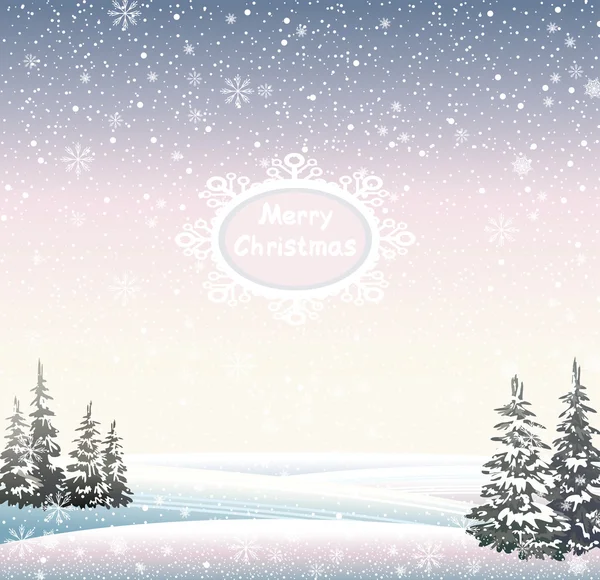 Winter Christmas landscape. — Stock Vector