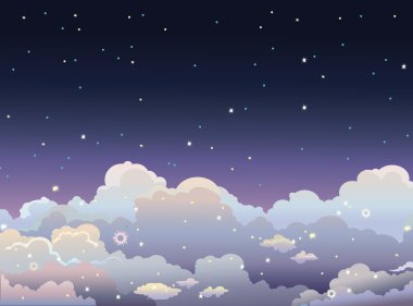 Gece yıldızlı gökyüzü.