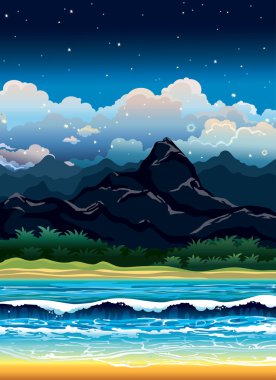 gece tropikal peyzaj.