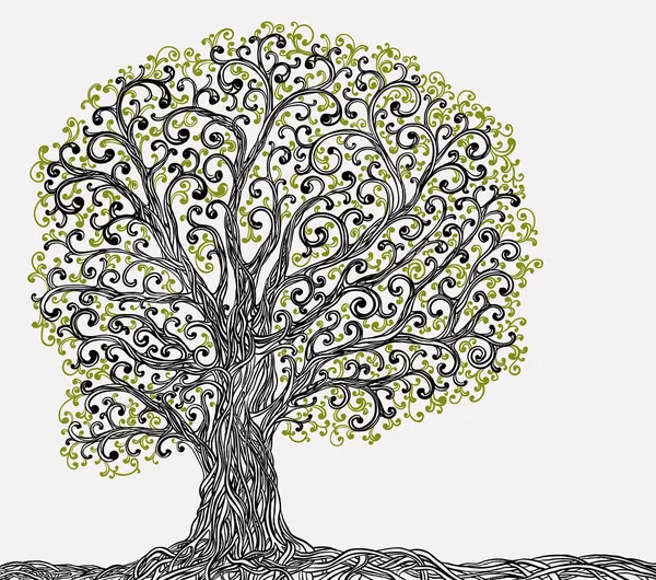 Весеннее графическое дерево — стоковый вектор