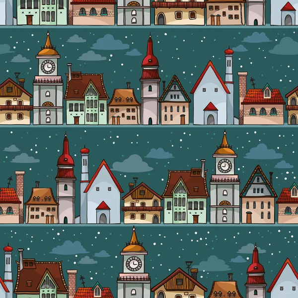 Seamless pattern with houses
