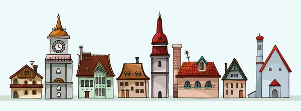 Conjunto de casas de desenhos animados . —  Vetores de Stock