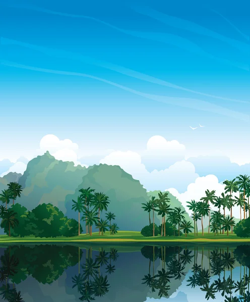 Paisaje tropical. vector de naturaleza . — Vector de stock