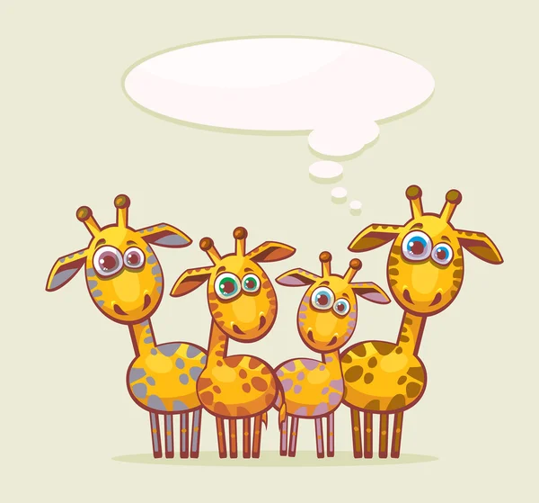 Famille girafes de bande dessinée . — Image vectorielle