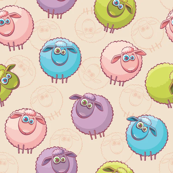 Seamless pattern with sheeps. — Stock Vector