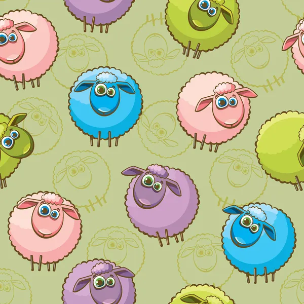 Seamless pattern with sheeps. — Stock Vector