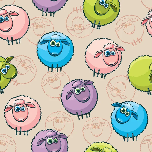 Seamless pattern with sheeps. — Stock Vector