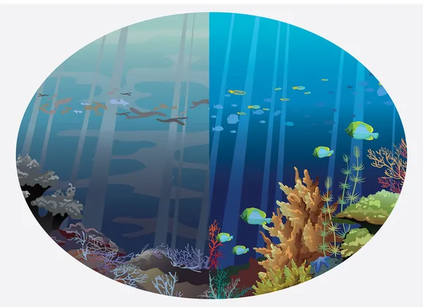 Pollution globale de l'océan et de la mer . — Image vectorielle