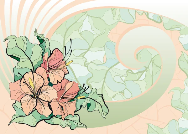 Rosa Lilien, Fliesenmosaik — Stockvektor