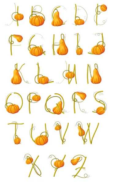 A set of letters, pumpkin — Stock Vector