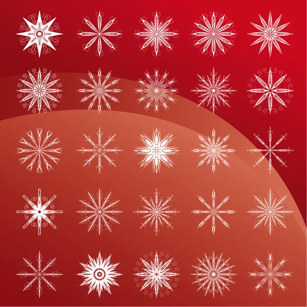 Set of white snowflakes — Stock Vector