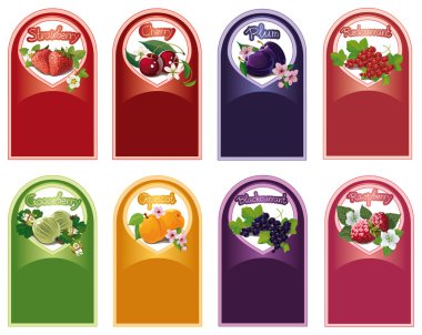 Set of labels for jam clipart