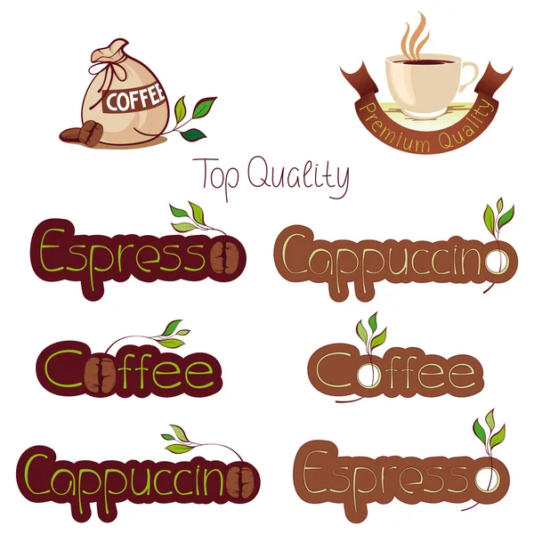 Набор логотипов для кофе — стоковый вектор