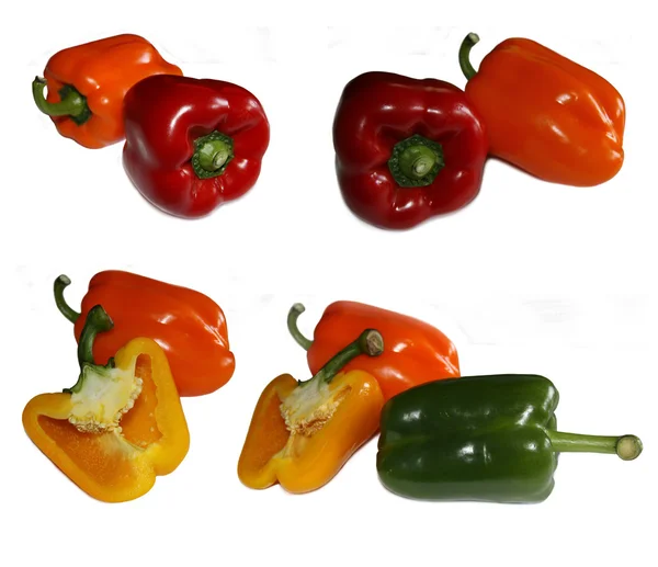 Set van multi-gekleurde paprika — Stockfoto
