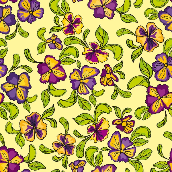 Pattern of multicolored flowers — Stock Vector