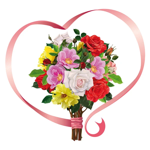 yabani gül renkli çiçekler kümesi